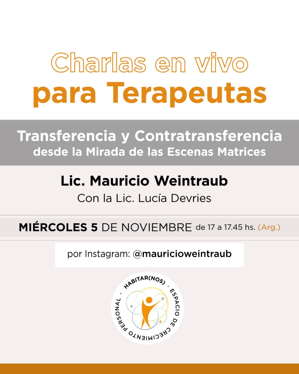 Charlas para Terapeutas - 5 de noviembre