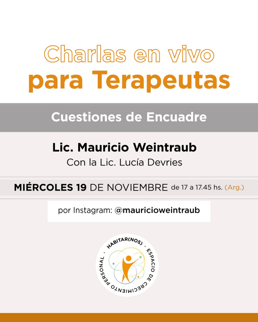 Charlas para Terapeutas - 19 de noviembre