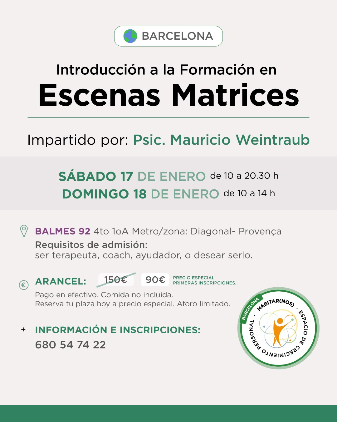 Introducción a la Formación en Escenas Matrices - Barcelona - Enero 2026