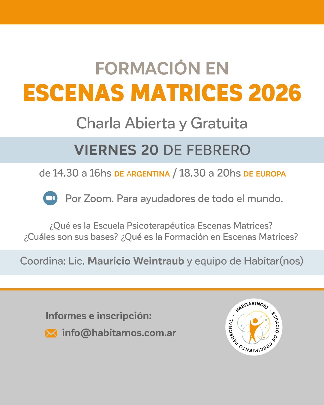 Charla Informativa - Formación en Escenas Matrices 2026